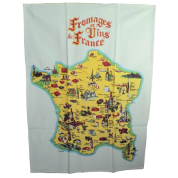 Cheeses and Wines of France tea towel