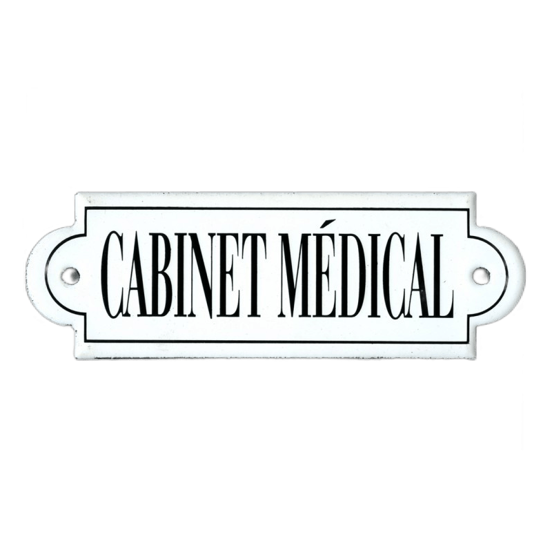 "Cabinet Médical" enameled plaque