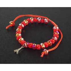 Paris bracelet with bows and pearls - red