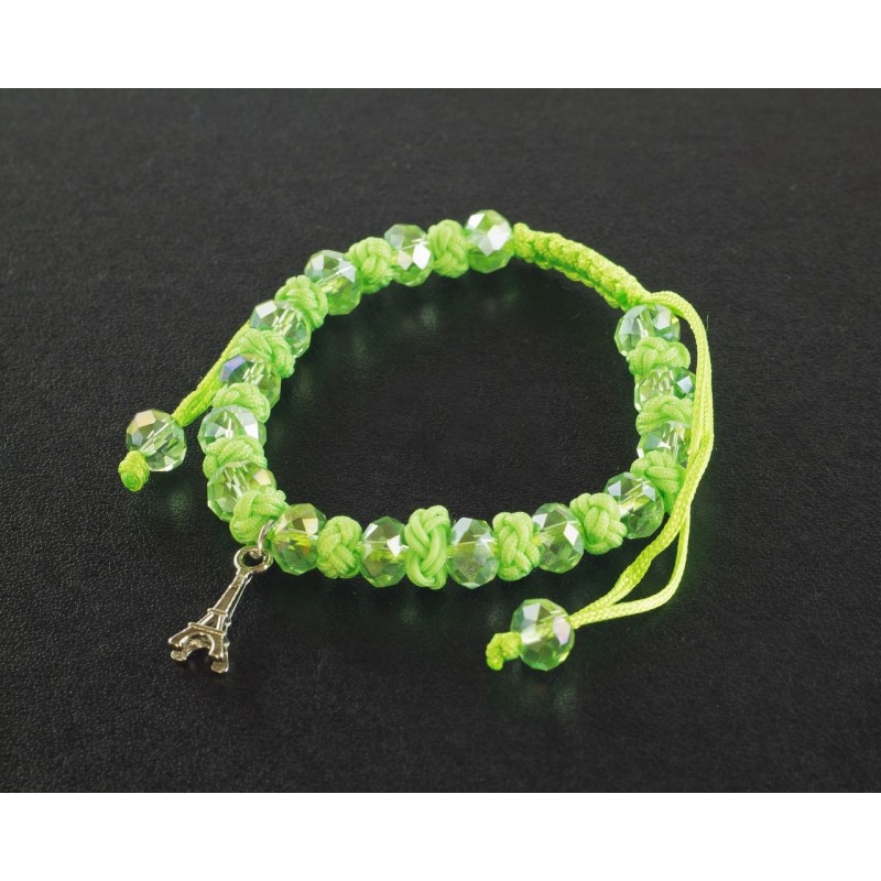 Bracelet Paris avec nœuds et perles - vert