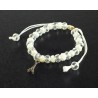 Paris bracelet with bows and pearls - white