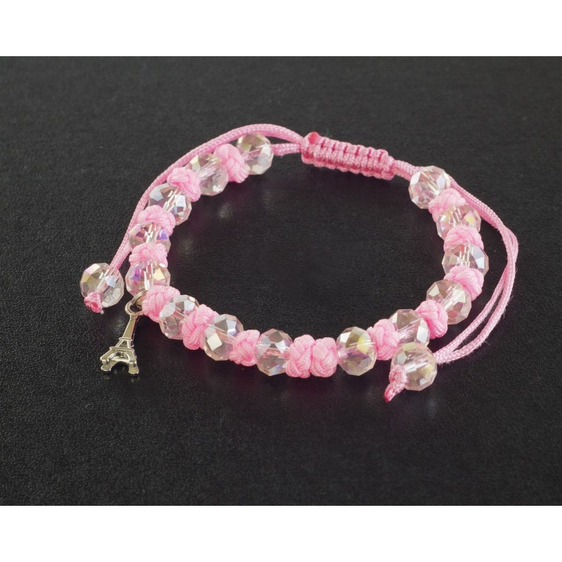 Bracelet Paris avec nœuds et perles - rose
