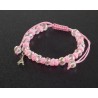Paris bracelet with bows and pearls - pink