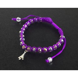 Paris bracelet with cord and pearls - purple