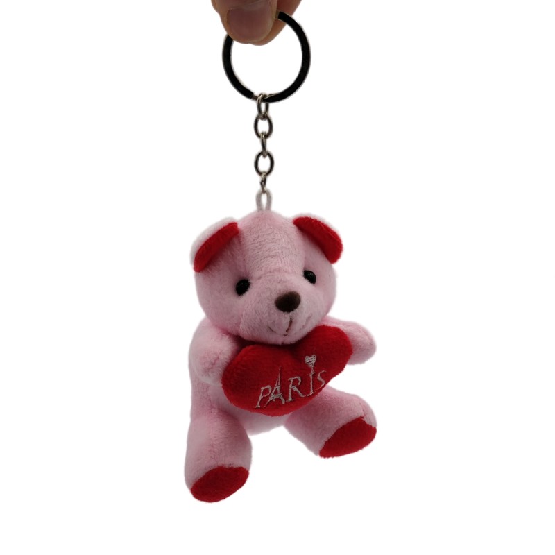 Teddy Bear Paris key ring - pink