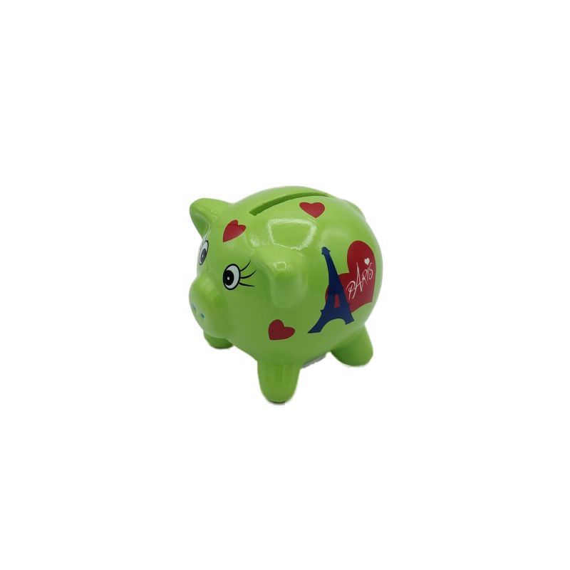 Piggy bank Paris - green