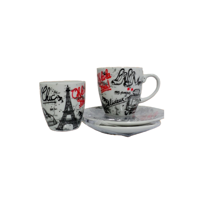 Coffee set "Oh là là Paris" - white Coffee set "Oh là là Paris" - white