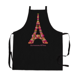 Paris Macaroons Apron - Black