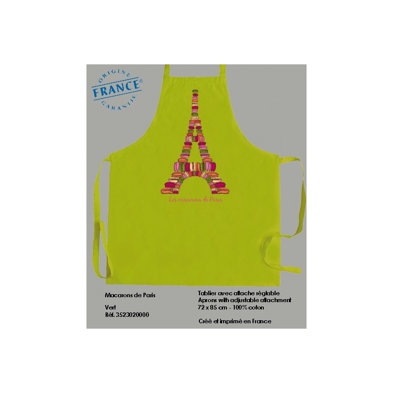 Tablier Macarons de Paris - Vert