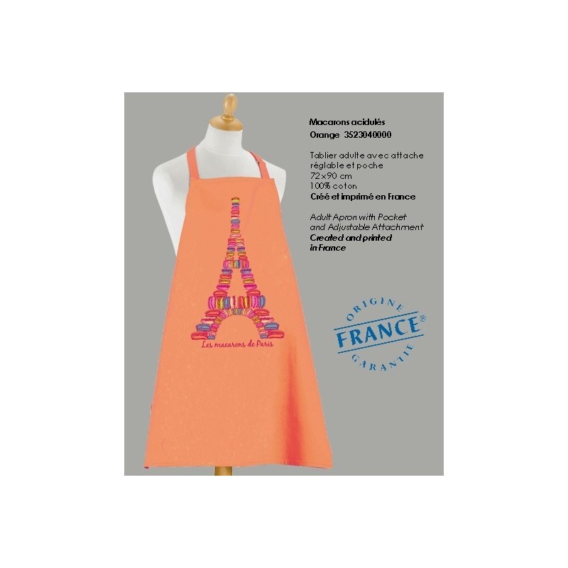 Paris Macaroons Apron - Orange