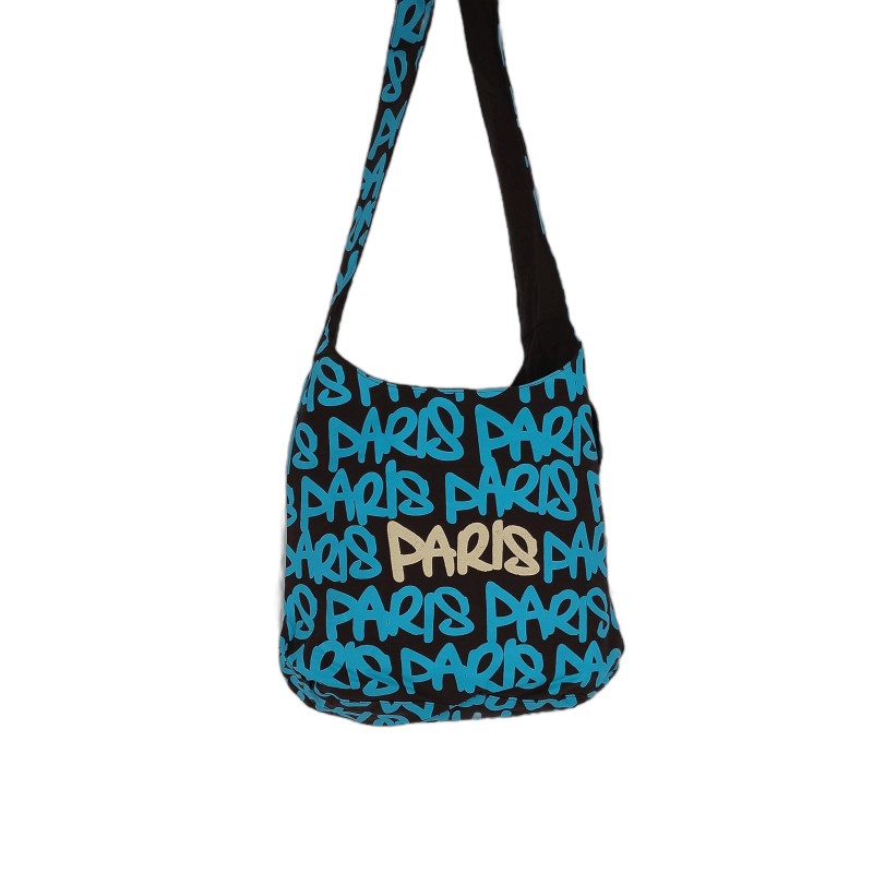 Sac Besace "Paris Paris" - bleu/blanc