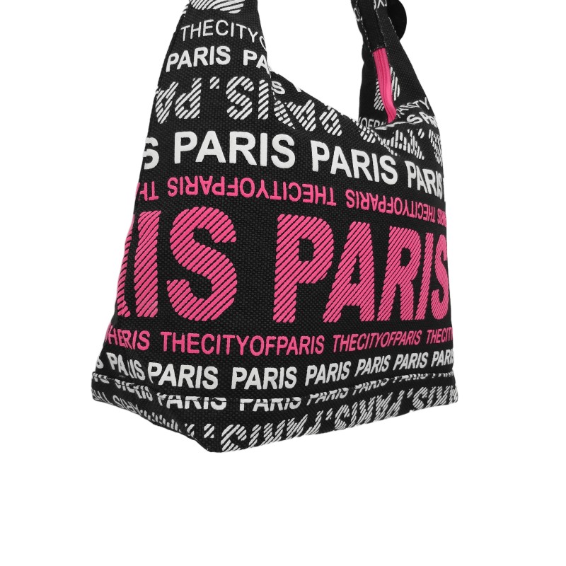 Bag City of Paris - pink white - zoom