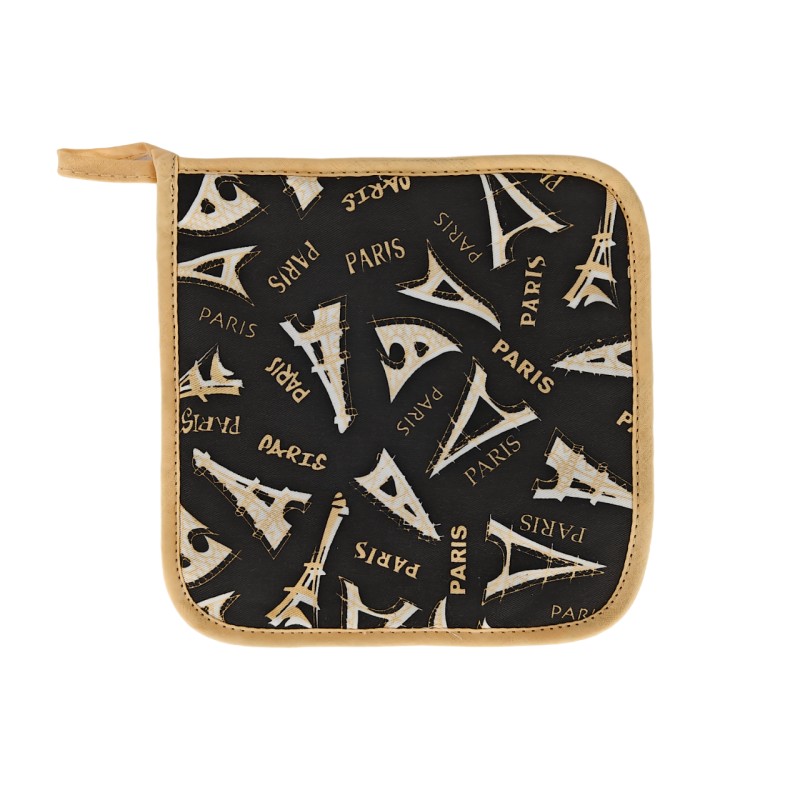 Eiffel Tower potholder and oven mitt - black potholder