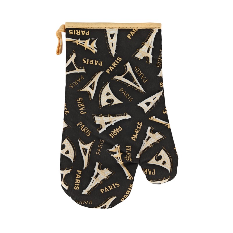 Eiffel Tower potholder and oven mitt - black oven mitt