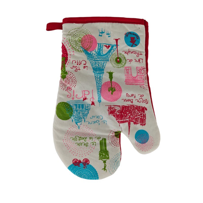 Paris Circles oven mitt and potholder - oven mitt