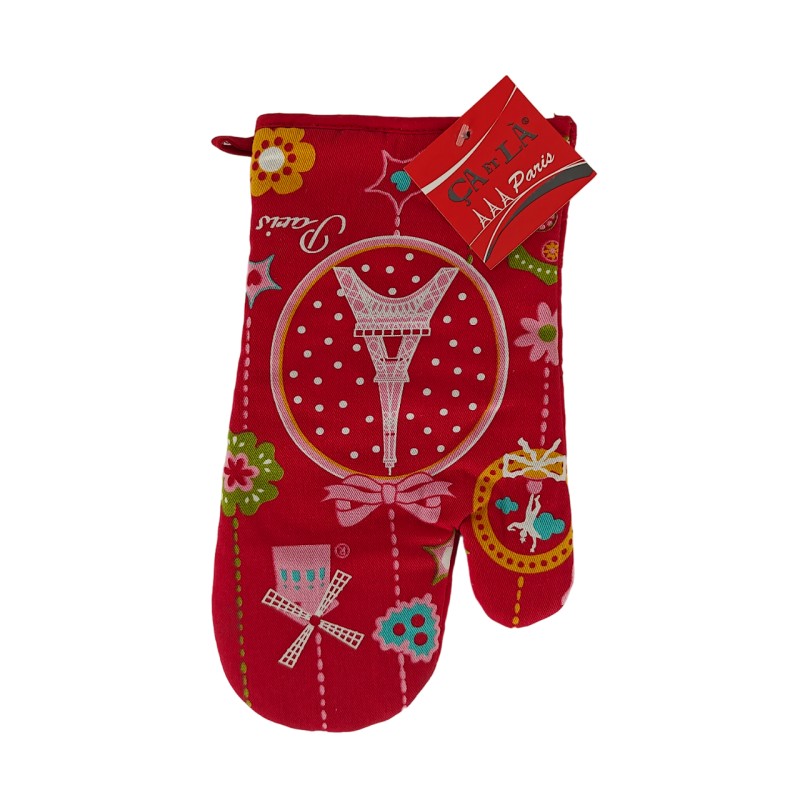 Paris Medallion oven mitt and potholder - oven mitt