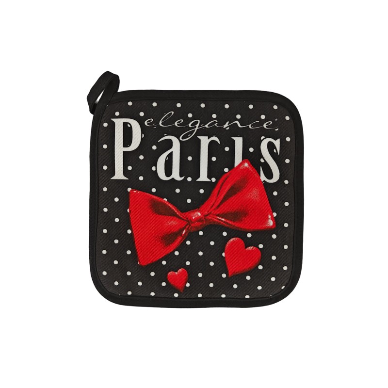 Manique et Gant de cuisine Nœud Papillon Paris - manique noir