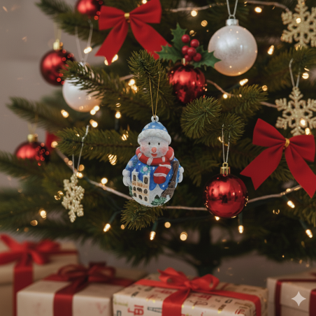 Paris resin snowman with monuments