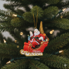 Santa's Paris sleigh resin ornament with Eiffel Tower