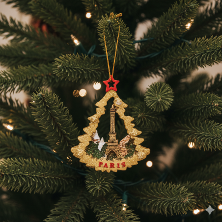 Paris Christmas Decoration – Resin Eiffel Tower Tree Ornament