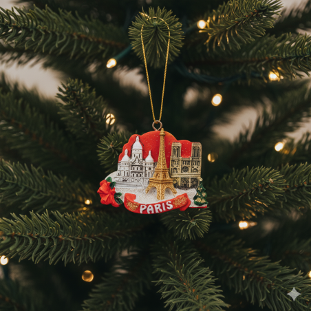 Paris Monuments Christmas Ornament in Resin