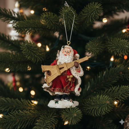 "Santa Claus carrying the Eiffel Tower" Christmas ornament