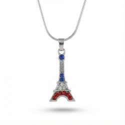 Necklace Eiffel Tower Blue-White-Red