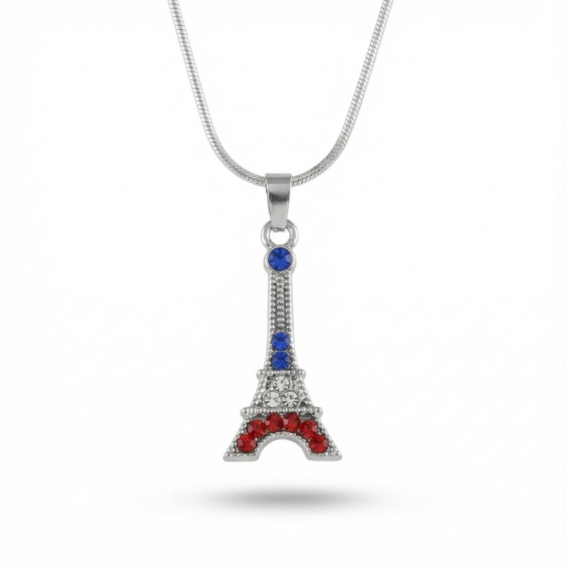 Collier Tour Eiffel Bleu-Blanc-Rouge