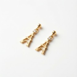 Boucles d'Oreilles Tour Eiffel Dorée