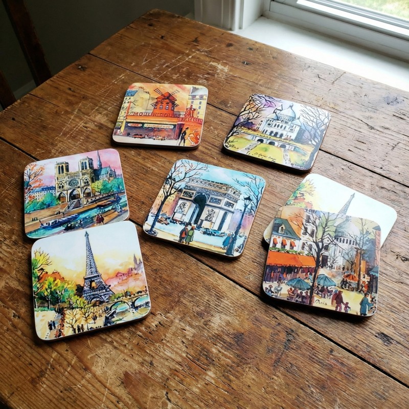 Dessous de Verre Paris Aquarelle