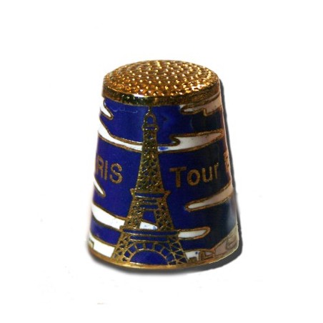 Dé à coudre coloré Tour Eiffel - bleu