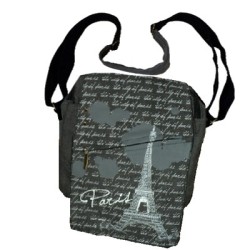 Eiffel Tower crossbody bag with script