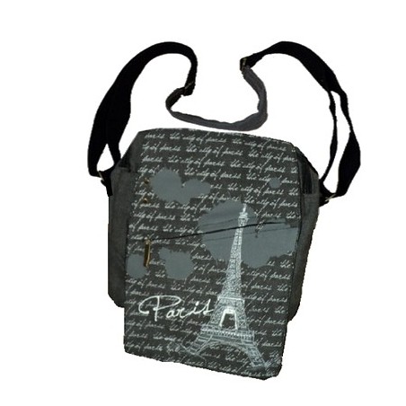 Eiffel Tower crossbody bag with script