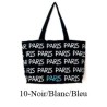 Paris color canvas shopping tote